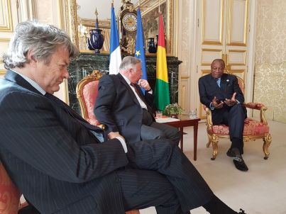 Christian Cambon - Gerard Larcher et le Président de la République de Guinée - Alpha Conde