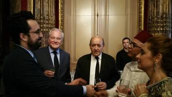 Christian Cambon - Jean Yves Le Drian - Chakib Benmoussa
