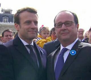Christian Cambon - Emmanuel Marcron - francois Hollande - 8 mai