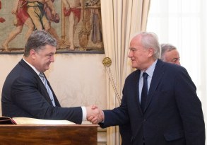 Christian Cambon - Gerard Larcher - Président d'Ukraine, Petro Porochenko 2