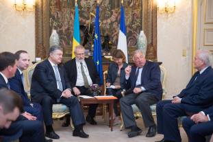 Christian Cambon - Gerard Larcher - Président d'Ukraine, Petro Porochenko