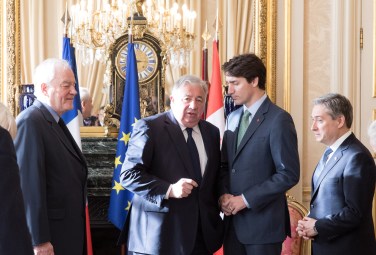 Christian Cambon - Gerard Larcher - Justin Trudeau PM Canadien