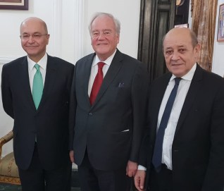 barham saleh - jean yves le drian - christian cambon