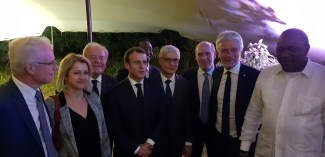 Christian Cambon - Emmanuel Macron - Uhuru Kenyatta