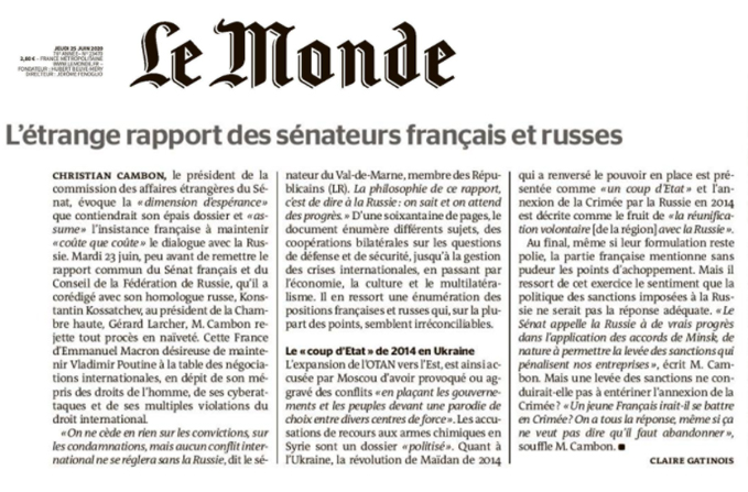 Christian Cambon - L Monde 24-06-2020
