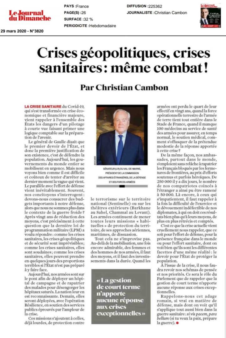 Christian Cambon - Tribune JDD